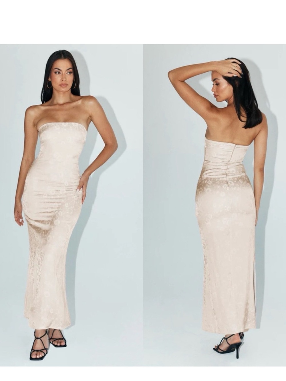 New‎ Princess Polly SALVIN STRAPLESS MAXI DRESS CHAMPAGNE size 6